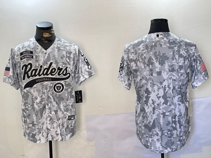 Men Oakland Raiders Blank Nike Arctic Camo 2024 Salute to Service Limited NFL Jersey style 3->oakland raiders->NFL Jersey
